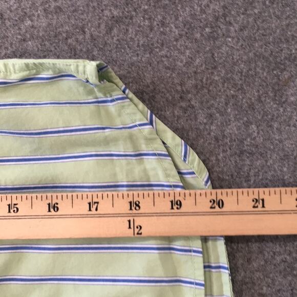 Gap Boys Sz XS 4/5 Green and Blue Button Striped Shirt 100% Cotton‎ - Picture 10 of 10